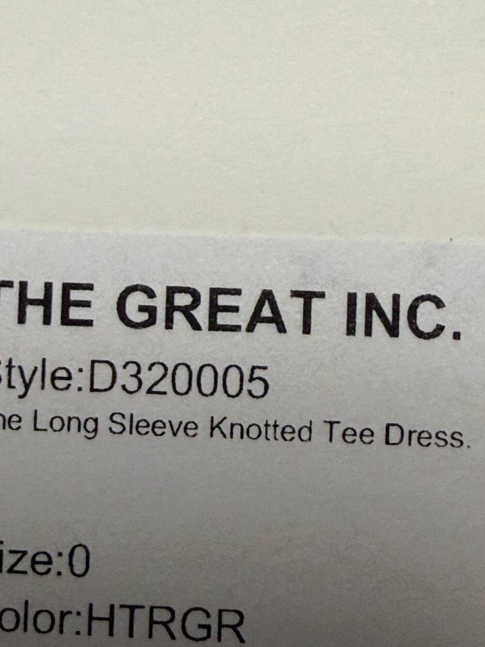 The Great Dress Long SLeeve Knotted Tee Size 0 Heather Gray NWT USA Made - Picture 10 of 16
